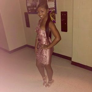 Beautiful rose gold couture dress, customized